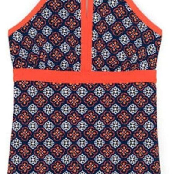 Land's End Keyhole Tankini Top Blue Deep Sea Blue - Picture 3 of 4